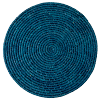 Raffia Large Round Placemat Coaster In Dark Blue By Rice DK